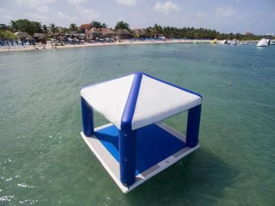 Swimming Lounge Island Inflatable Floating Pontoon Shelter with Walkway Platform