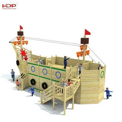 Wooden Outdoor Playground Ship Shape Amusement Equipment for Childern