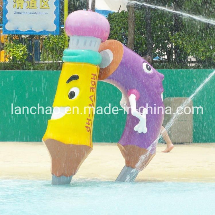 Fiberglass Pencil Spray Water Play Equipment for Water Park