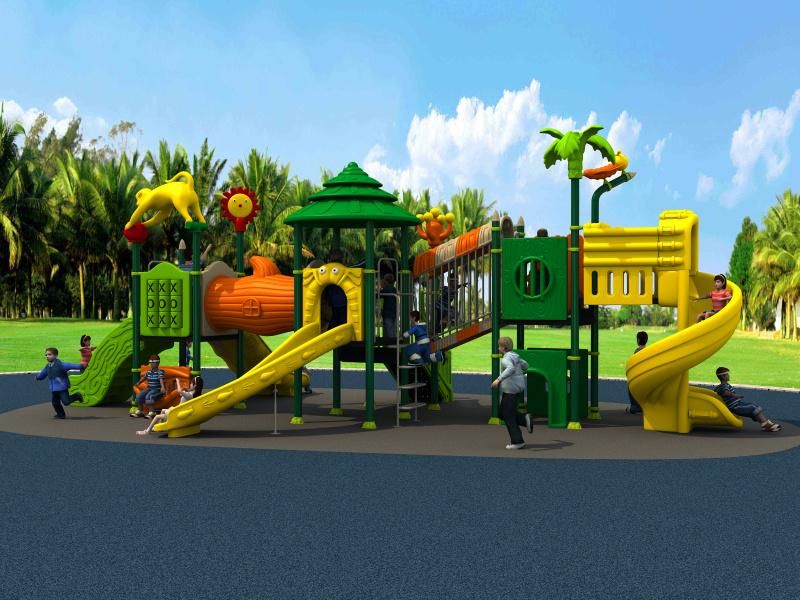 Wood Series Outdoor Playground Equipment Plastic Slide