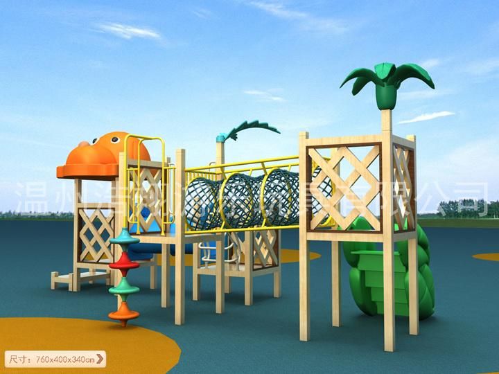 Backyard Wooden Outdoor Playground Equipment for Preschool Amusement Park
