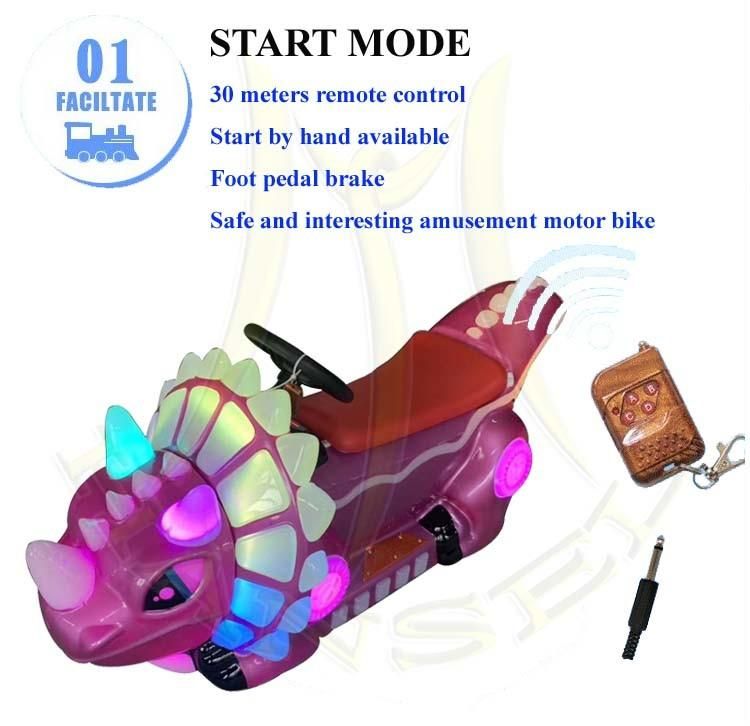 Hansel Amusement Park Ride on Electric Motor Bikes Kiddie Dinosaur Ride for Sales