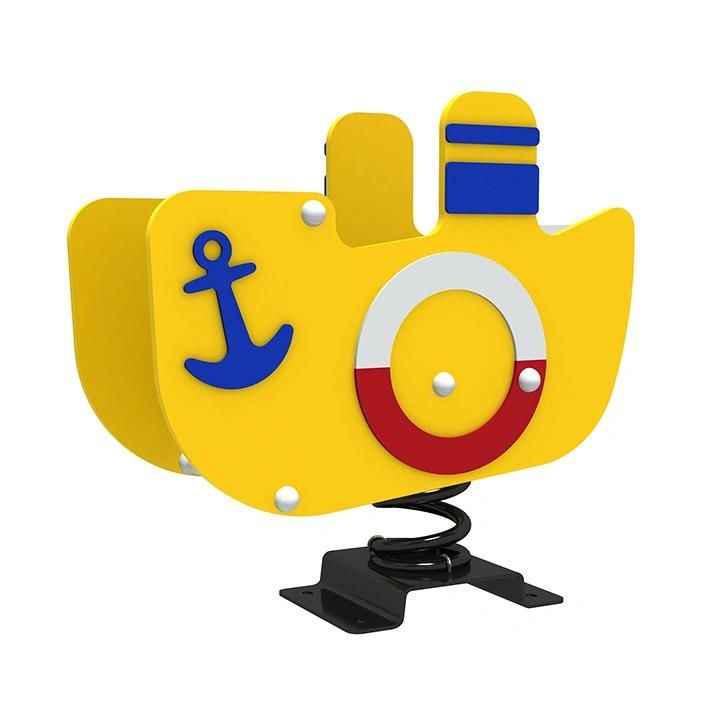 Pirate Ship Design PE Board Kids Playground Spring Rider