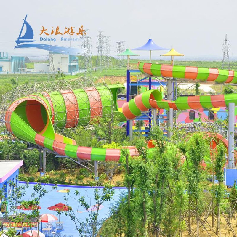 Wholesal Water Slide Fiberglass Playground Equipment Water Slide Park