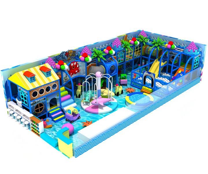 Indoor Playground Equipment Castle Style with Soft Playground and Slide