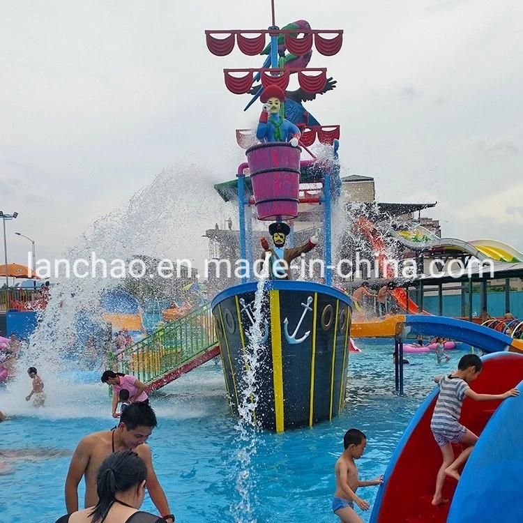 Children Playground Water Park with Fiberglass Spiral Slide