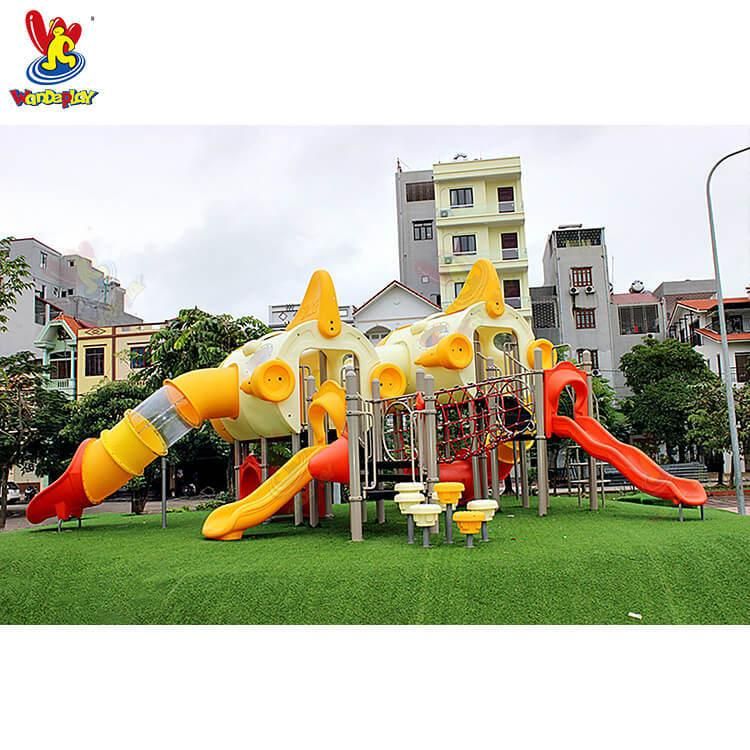 Double Air Plane Modular Plastic Slide Playsets Amusement Park Rides Children Outdoor Playground Equipment for Preschool