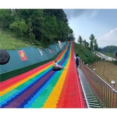 New Commercial Amusement Park Equipment Rainbow Slide Outdoor Kids Plastic Slide
