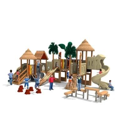 Wooden Children Outdoor Playground Castle Theme Amusement Equipment