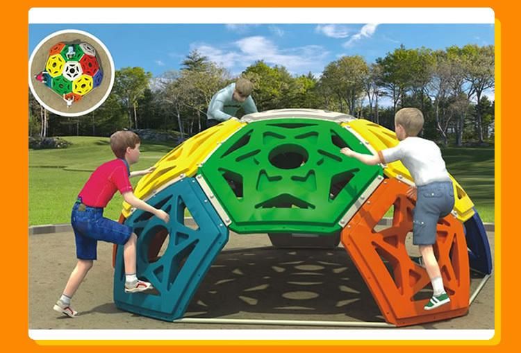 Indoor Outdoor Playground Equipment Plastic Climbing Wall with Slide Dome Toys