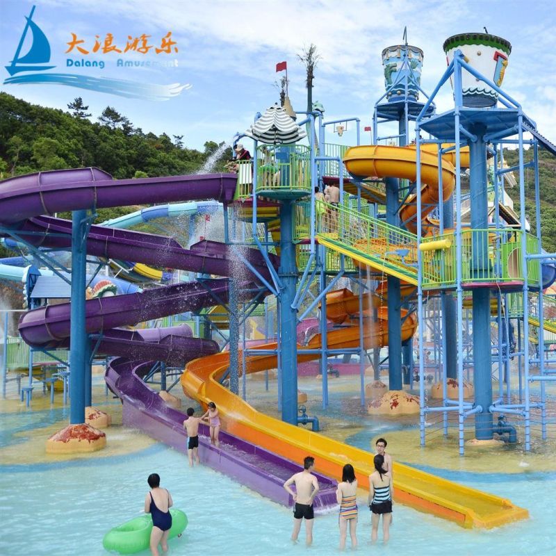 Water Spraying Playground FRP Slide Hotel Theme &Amusement