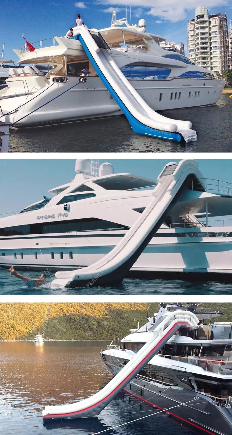 Commercial Popular Blue Inflatable Yacht Slide for Sea