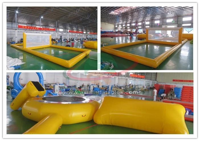 Inflatable Floating Beach Volleyball Court Filed Water Play Equipment