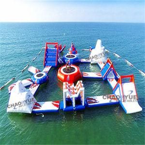 Three Colors PVC Floating Giant Inflatable Water Parks for Sea