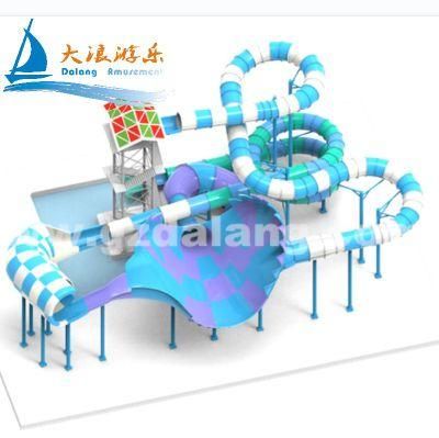 Water Play Equipment Manufacturer Aqua Park Water Tube Slide Water Amusement Competition Slide