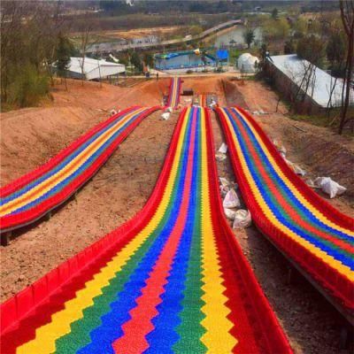 Customized Amusement Park Playground Large Plastic Slide Rainbow Slide