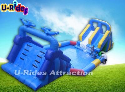 High Quality Ocean Dolphin Inflatable Game Water Park Equipment with Pool