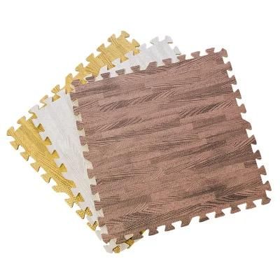 3/8 Inch Thick Printed Foam Tiles Premium Wood Grain Interlocking Foam Floor Mats