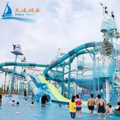 Water Spraying Playground FRP Slide Hotel Theme &Amusement