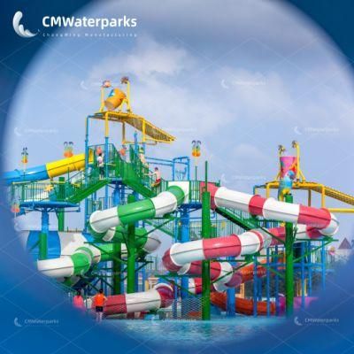 Customizable Water Park Equipment Fiberglass Water Slide Water House Aqua Tower for Kids Adult