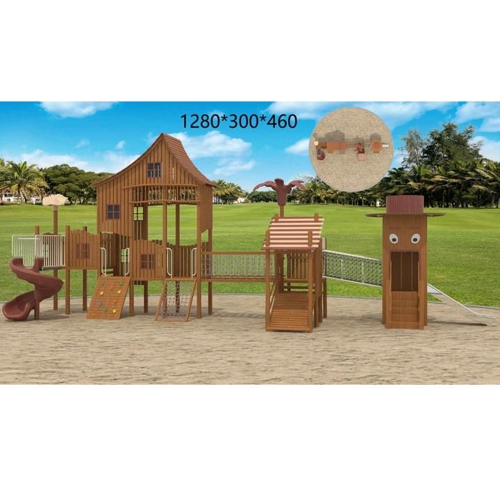 Attractive Design Outdoor Wooden Playground Equipment in Amusement Park