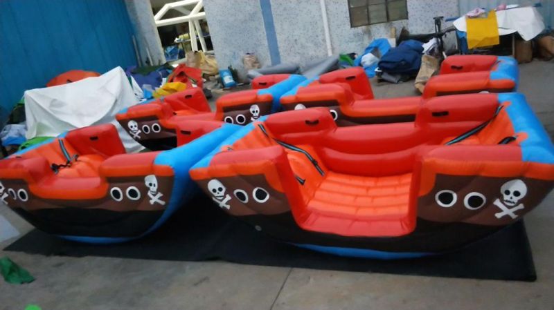 Korea Hot Sale Air Sealed Inflatable Pirate Ship Viking Seesaw Boat Air Bouncer Seesaws Outdoor/Indoor for Kids
