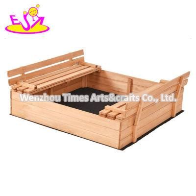 Kids Garden Playground Foldable Wooden Sandpit with Seats W01d161