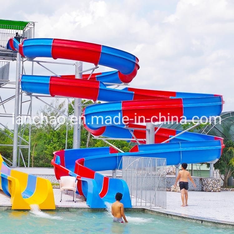 Outdoor Fiberglass Spiral Open Body Water Slide for Amusement Park