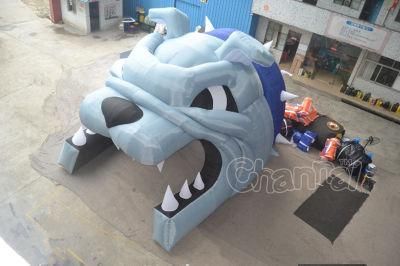Customized Bulldog Themed Inflatable Tunnel for Sport Teams