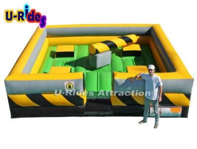 Small Meltdown Game inflatable mechanical kapow obstacles Course Maze with wipeout game