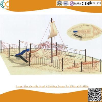 Large Size Outside Steel Climbing Frame for Kids with Slide