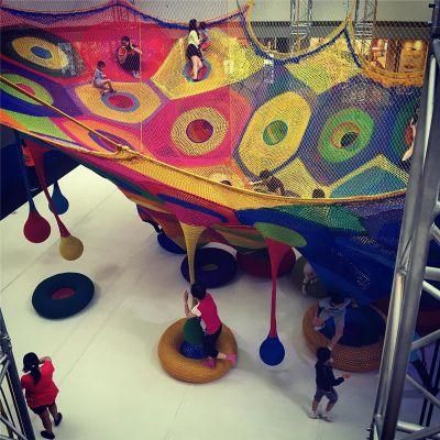 Topkidsplay High Quality Kids Adventure Playground Nylon Rope Rainbow Crochet Climbing Nets for Children