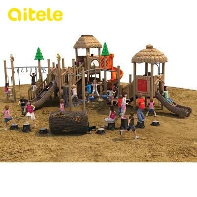 Plastic Wood Outdoor Children Playground for Amusement Park/School (NL-01201)
