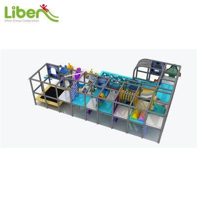 Children Naughty Play Fort Jungle Gym Basketball and Slides Kids Indoor Playground Equipment