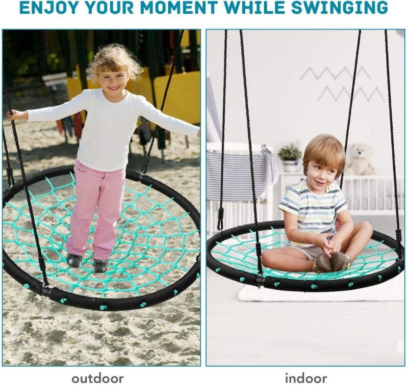 40 Inch Outdoor Playground Spider Swing Set Tree Web Net Rope Swing