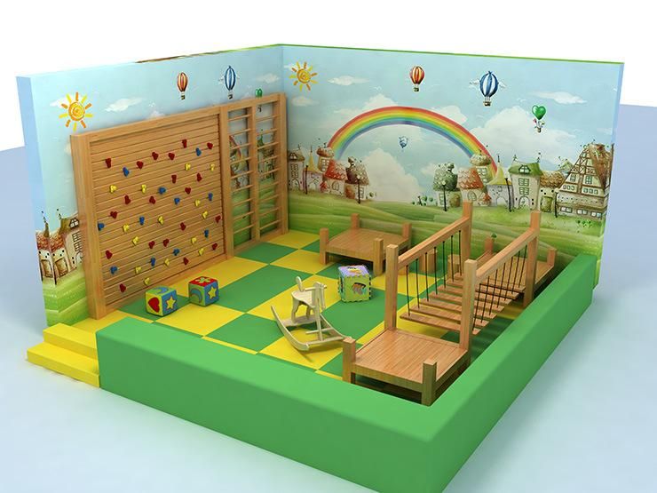 Customized Wooden Indoor Playground Kids Inside Wood Playhouse Castle