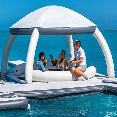 Drop Stitch Inflatable Floating Water Platform Tent, Inflatable Water Floating Raft Island