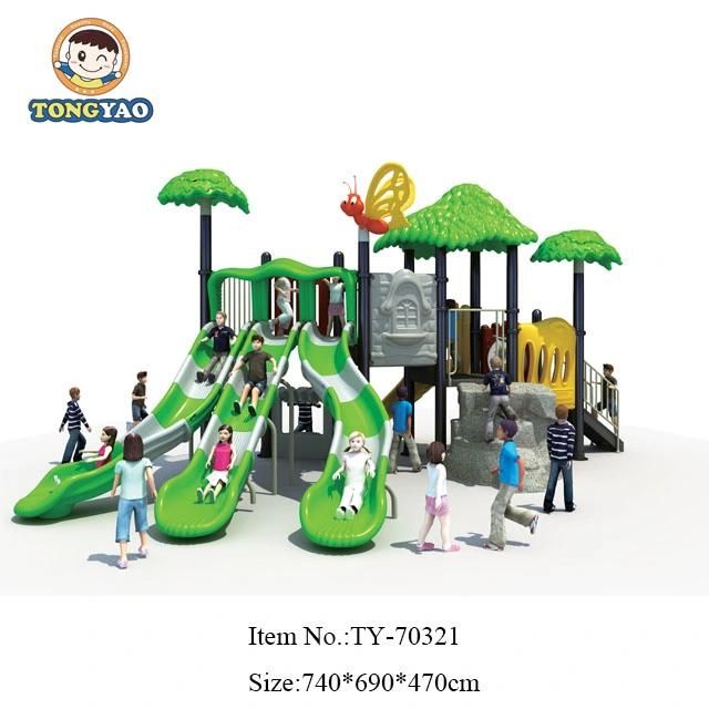 Ceapproved Plastic Steel Tube Slide Outdoor Playground (TY-70191)