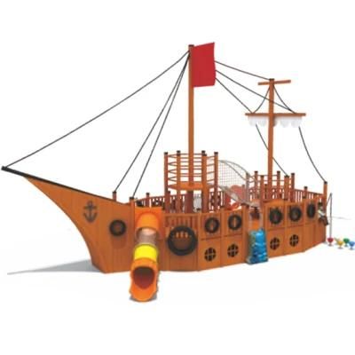 Kids Community Park Outdoor Playground Equipment Wooden Pirate Ship QS17