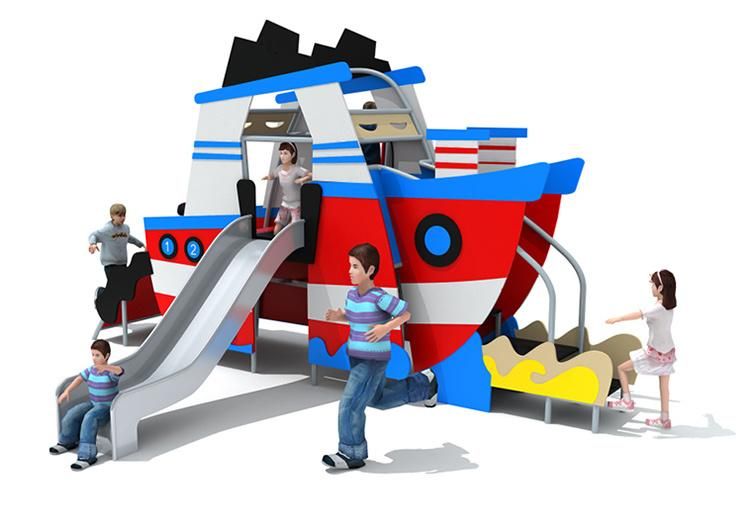 Fashionable Popular Multifunction Ship Children Outdoor Playground Plastic Slide