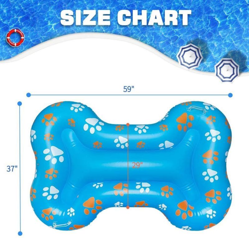 Summer PVC Pet Water Play Toys Inflatable Bone Shape Pet Dog Pool Float