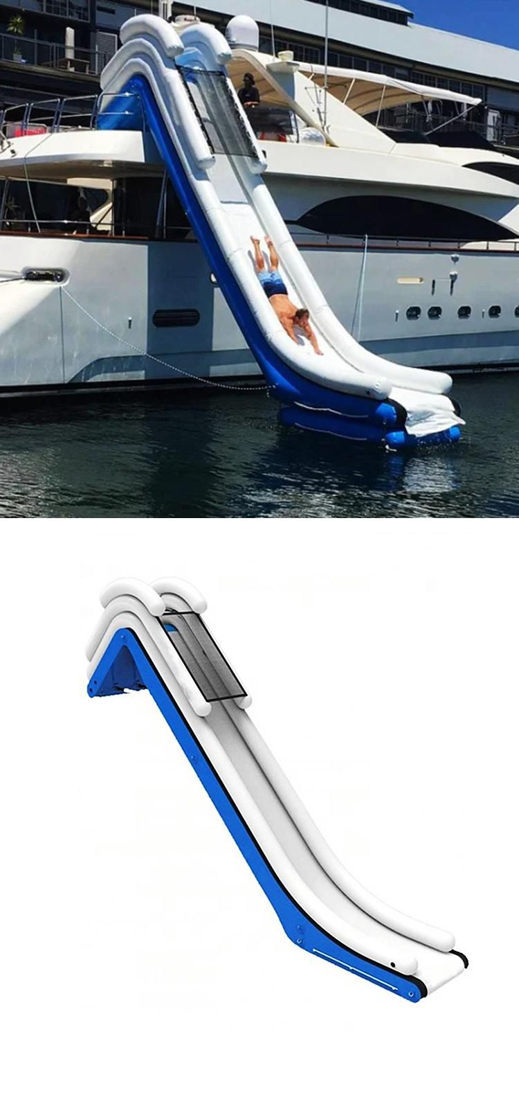 Water Park Funny Sports Boat Dock Slide Inflatable Yacht Floating Water Slide for Adult