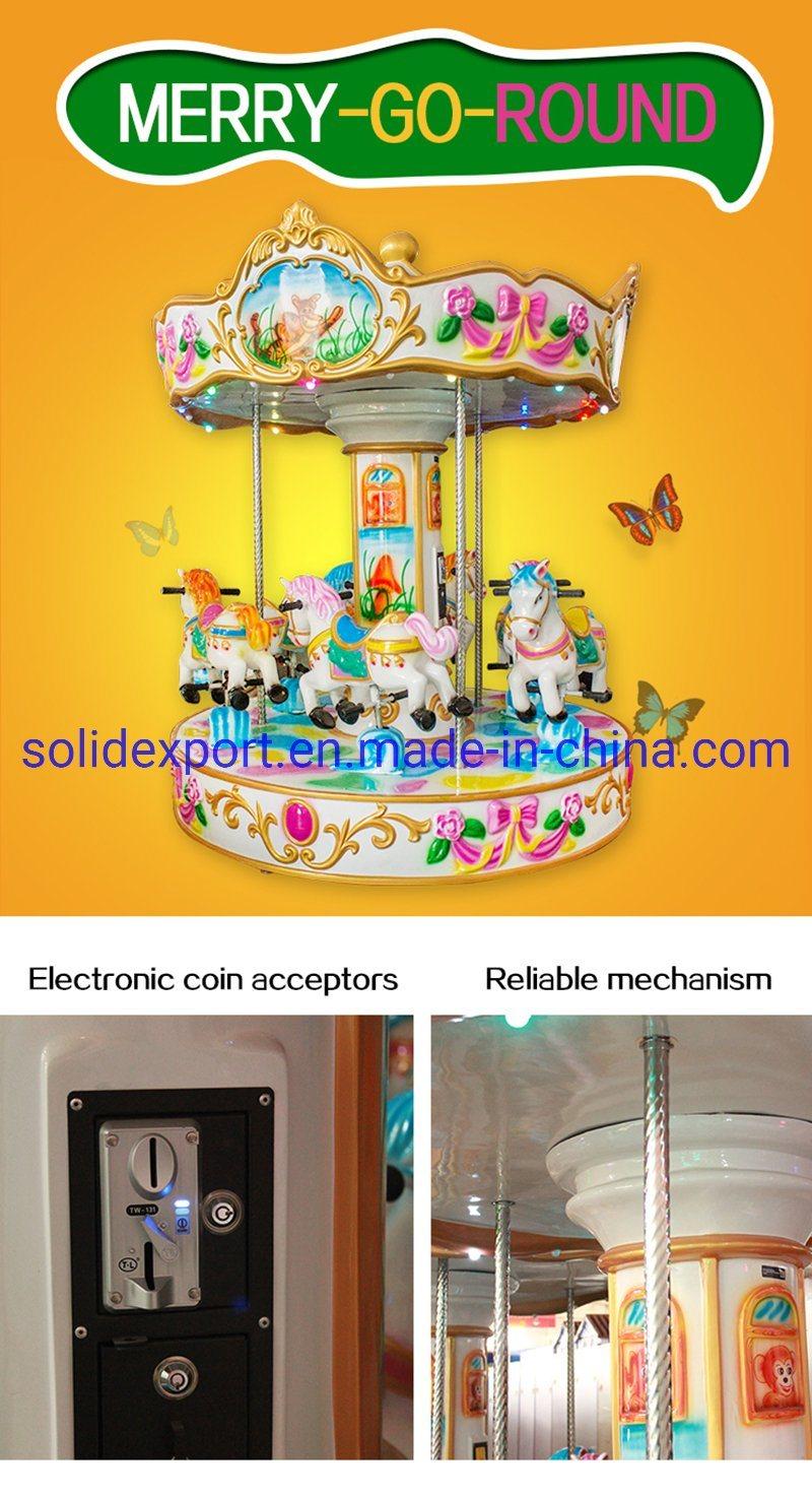 Amusement Coin Operated Game Machine Small Merry Go Round Carousel
