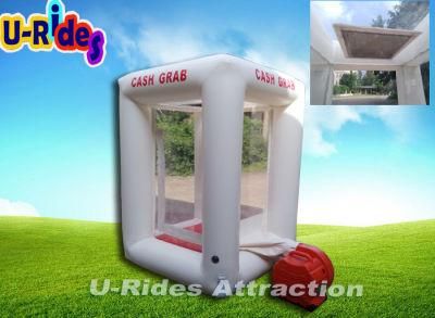 Customized inflatable cash tornado machine cash grab box money catching for sale