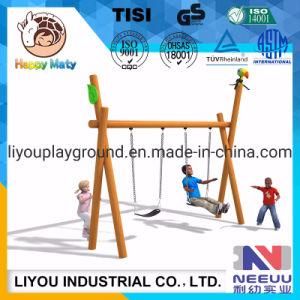 Children Outside Wood Swing Slide Wooden Outdoor Playground Equipment for Kids