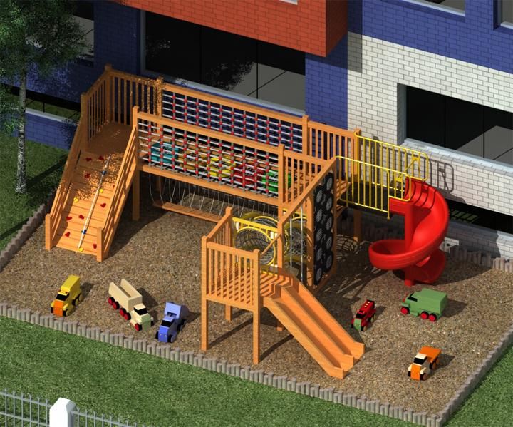 Outdoor Adventure Wooden Playground for Kids Play Park Wood Playsets