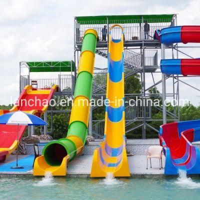 Colorful Fiberglass Barrel and Sledge Slide for Water Amusement Park
