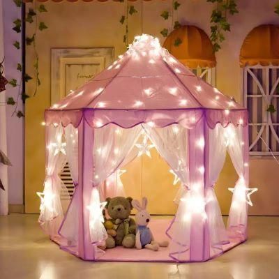 Children&prime;s Indoor Tulle Hexagonal Tent Baby Decorated Playhouse Princess Game Castle Tent Playhouse