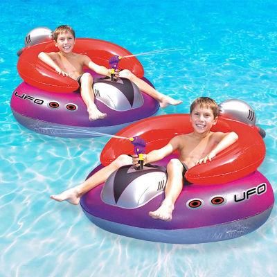 Inflatable UFO Lounge Chair Swimming Pool Float with Squirt Gun