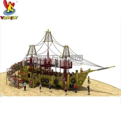 Outdoor Kids Slide Playground Kids Wood Corsair Boat Toy Park Equipment